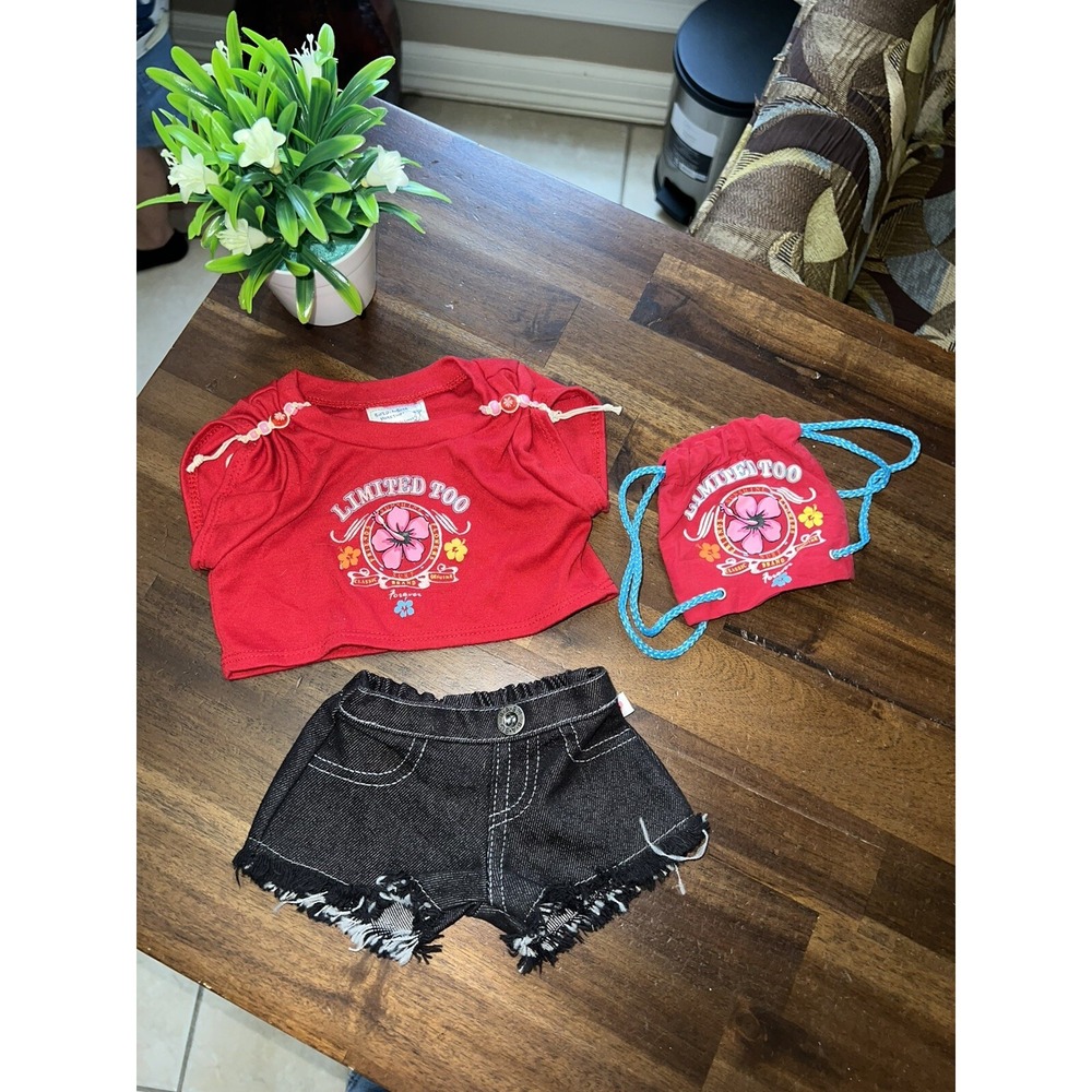 Build-A-Bear & Limited Too Hibiscus 3 Piece Outfit Hawaiian Beach Teddy Y2K
